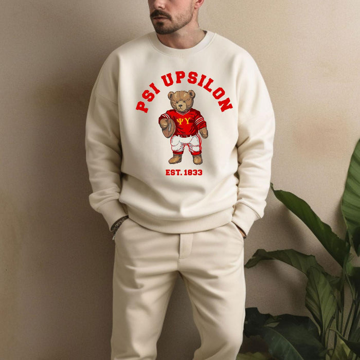 Psi Upsilon Teddy Bear Crewneck Sweatshirt Psi Upsilon Teddy Bear Crewneck Sweatshirt
