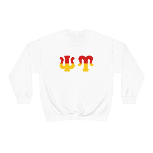 Psi Upsilon Two Toned Greek Lettered Crewneck Sweatshirts