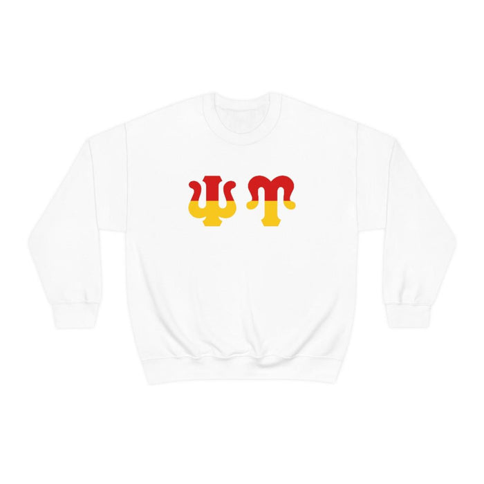 Printify Psi Upsilon Two Toned Greek Lettered Crewneck Sweatshirts Psi Upsilon Two Toned Greek Lettered Crewneck Sweatshirts