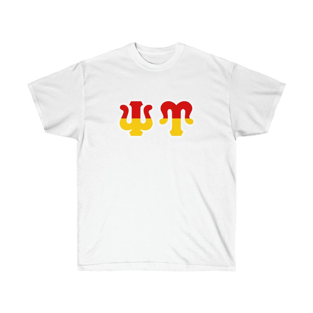 Printify Psi Upsilon Two Toned Greek Lettered T Shirts Psi Upsilon Two Toned Greek Lettered T-shirts