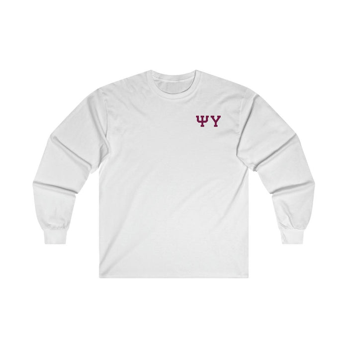 Printify Psi Upsilon World Famous Crest Long Sleeve T Shirt Psi Upsilon World Famous Crest Long Sleeve T-Shirt