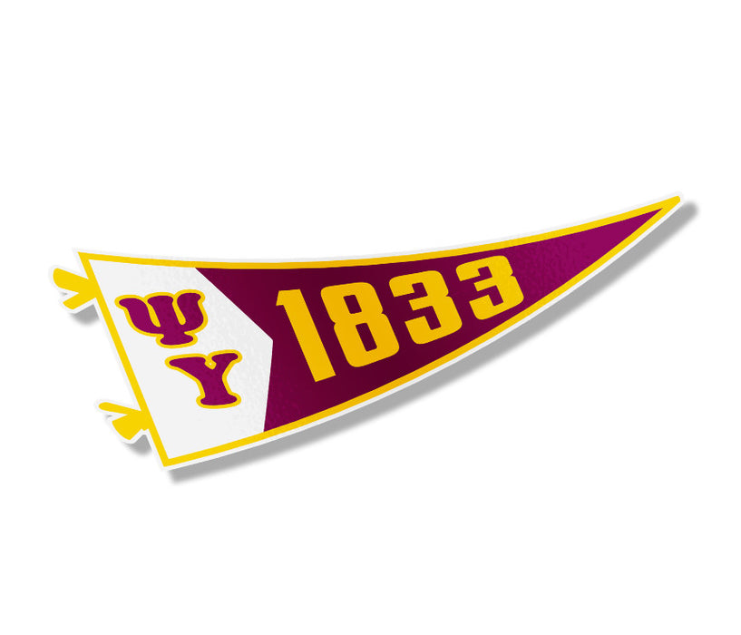 Psi Upsilon Pennant Sticker Psi Upsilon Pennant Sticker