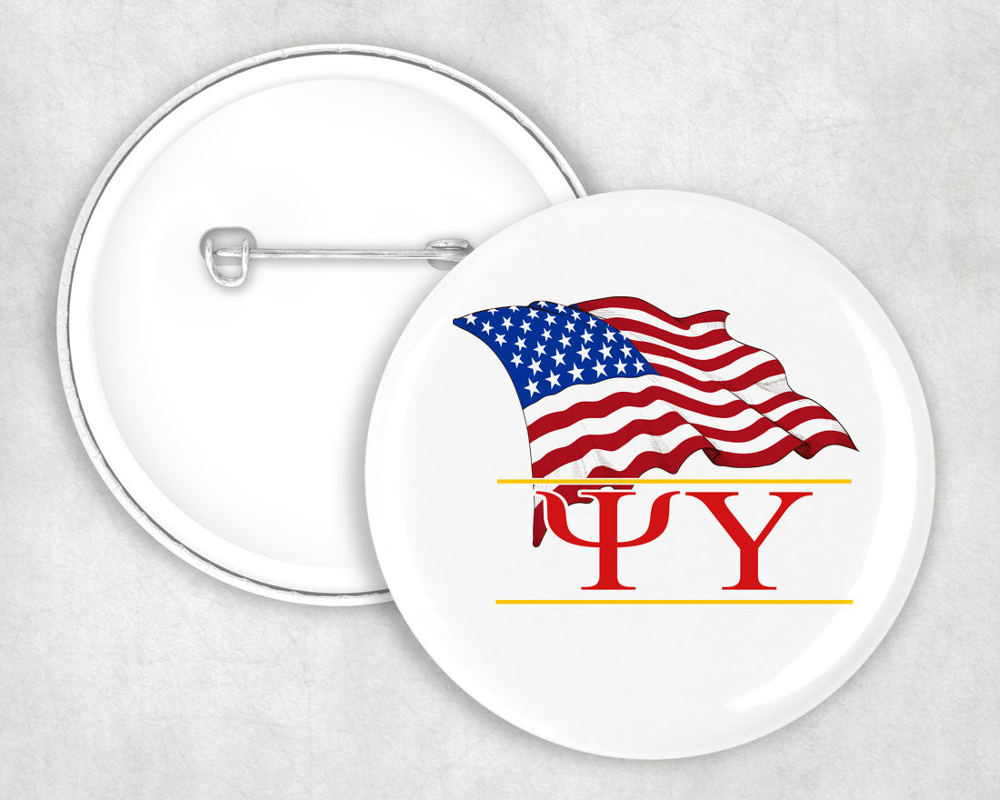 Psi Upsilon Patriot Button Psi Upsilon Patriot Button