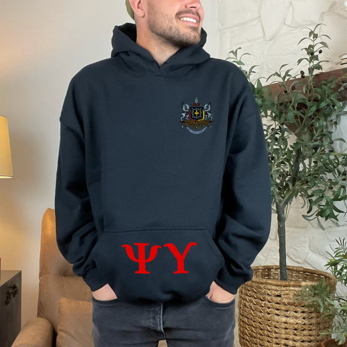Psi Upsilon Elite Hoodie W Letters On Pouch Psi Upsilon Elite Hoodie W Letters On Pouch