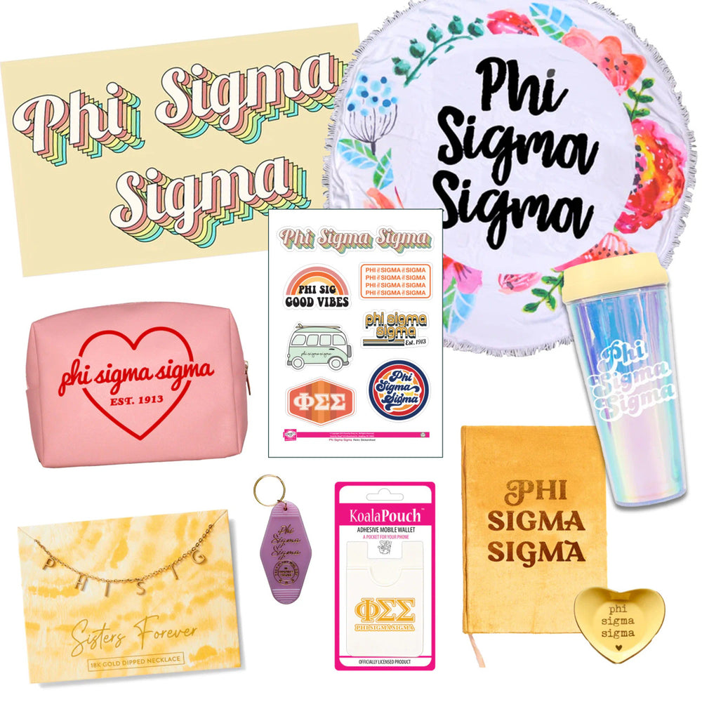 Phi Sigma Sigma Celebrate Sisterhood Sorority Gift Box 10 Items! Phi Sigma Sigma Celebrate Sisterhood Sorority Gift Box - 10 Items!
