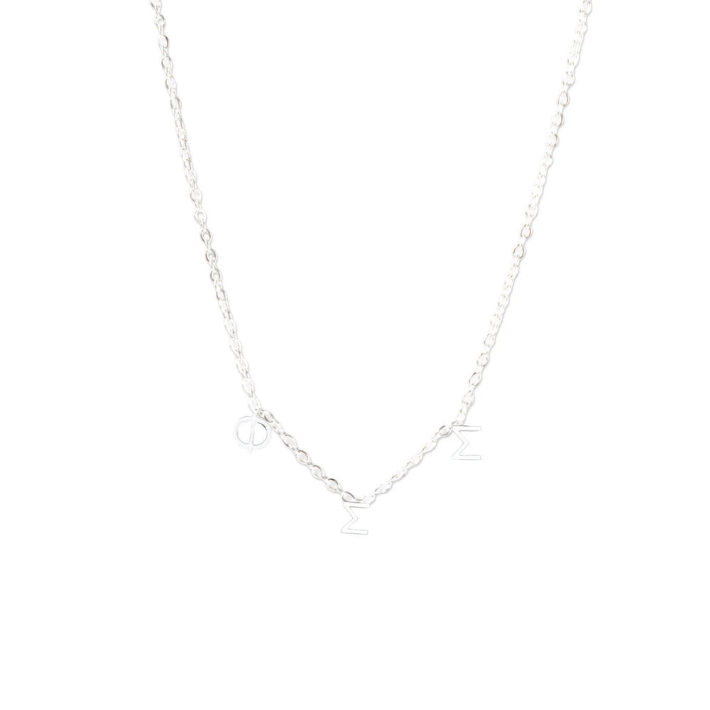 Phi Sigma Sigma Silver Letter Necklaces Phi Sigma Sigma Silver Letter Necklaces