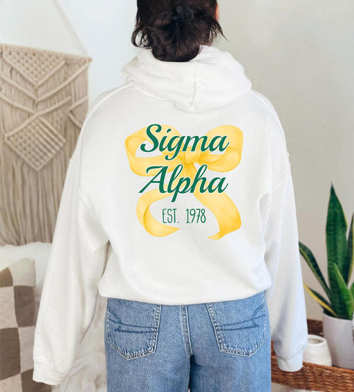 Sigma Alpha Sigma Alpha Bows Established Hoodie