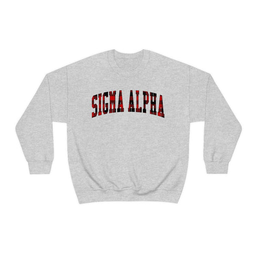 Sigma Alpha Sigma Alpha Christmas Plaid Nickname Crewnecks