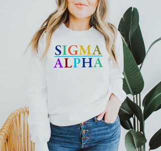 Sigma Alpha Colors Upon Colors Crewneck Sweatshirt Sigma Alpha Colors Upon Colors Crewneck Sweatshirt