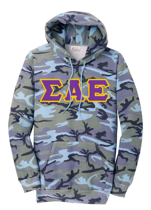 Sigma Alpha Epsilon DISCOUNT-Sigma Alpha Epsilon Camo Pullover Hooded Sweatshirt