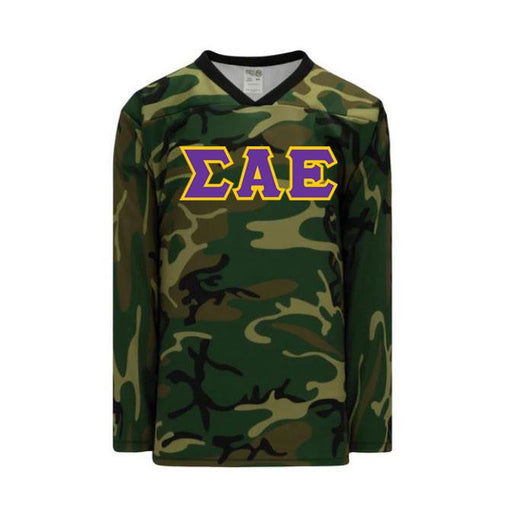 Sigma Alpha Epsilon Sigma Alpha Epsilon Camouflage Lettered Hockey Jersey