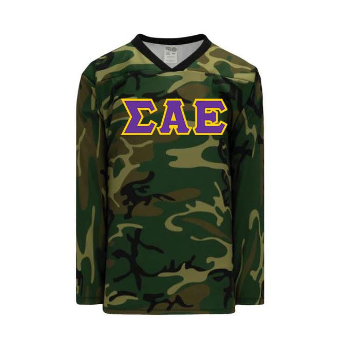Sigma Alpha Epsilon Camouflage Lettered Hockey Jersey Sigma Alpha Epsilon Camouflage Lettered Hockey Jersey