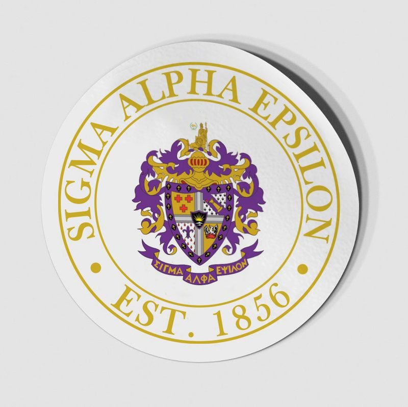 Sigma Alpha Epsilon Circle Crest Shield Decal Sigma Alpha Epsilon Circle Crest - Shield Decal