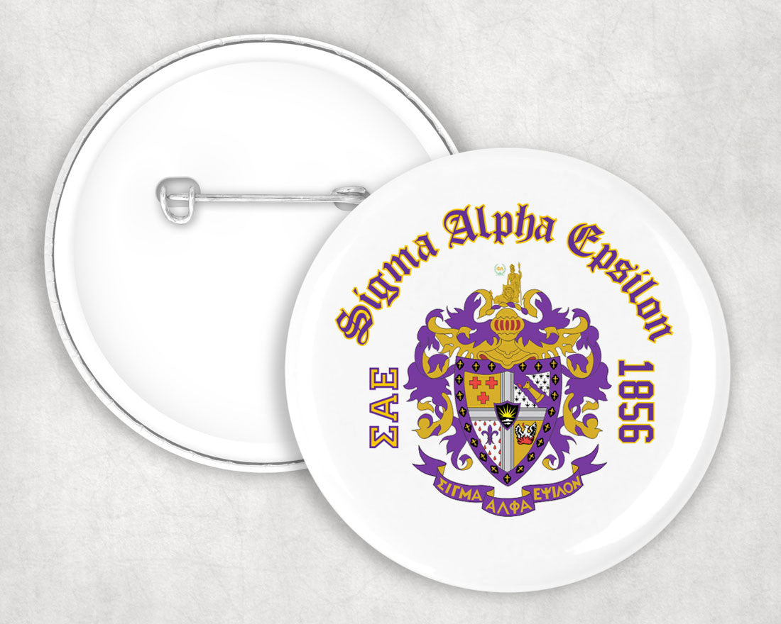 Sigma Alpha Epsilon Classic Crest Button Sigma Alpha Epsilon Classic Crest Button