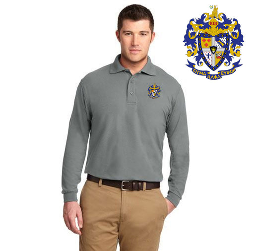Sigma Alpha Epsilon DISCOUNT-Sigma Alpha Epsilon Emblem Long Sleeve Polo