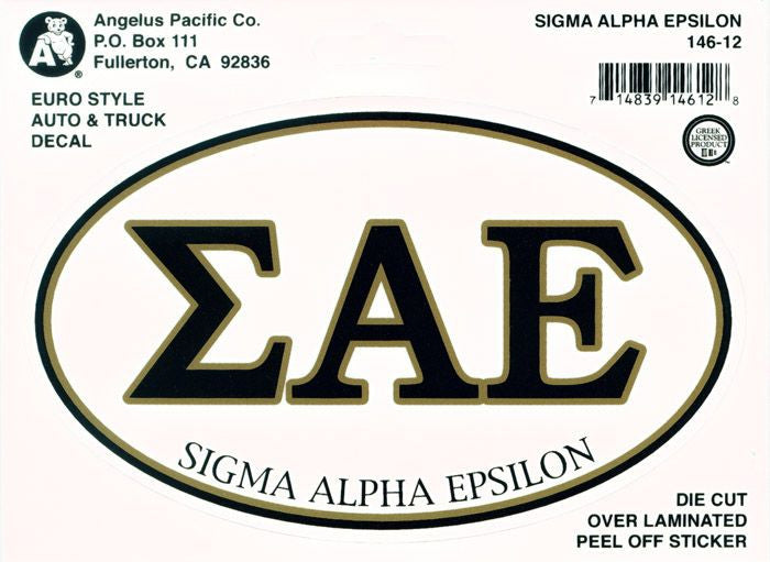 Sigma Alpha Epsilon Euro Decal Sigma Alpha Epsilon Euro Decal