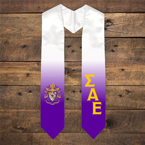 Sigma Alpha Epsilon Extra Fancy Diagonal Greek Graduation Stole W Crest Sigma Alpha Epsilon Extra Fancy Diagonal Greek Graduation Stole W Crest