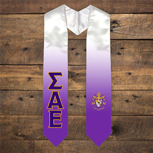 Sigma Alpha Epsilon Extra Fancy Simple Greek Graduation Stole W Crest Sigma Alpha Epsilon Extra Fancy Simple Greek Graduation Stole W Crest