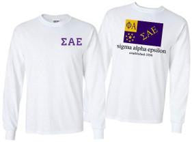 Greekgear Sigma Alpha Epsilon Flag Long Sleeve T Shirt Sigma Alpha Epsilon Flag Long Sleeve T-Shirt