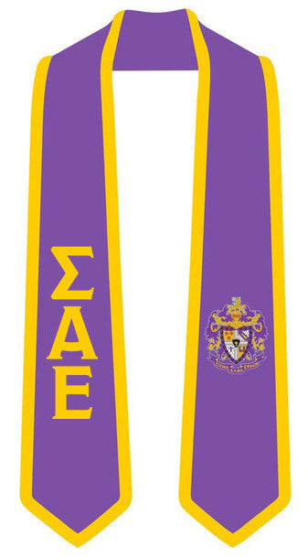 Discount Sigma Alpha Epsilon Greek 2 Tone Lettered Graduation Sash Stole DISCOUNT-Sigma Alpha Epsilon Greek 2 Tone Lettered Graduation Sash Stole