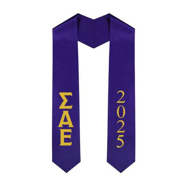 Sigma Alpha Epsilon Greek Lettered Graduation Sash Stole With Year Best Value Sigma Alpha Epsilon Greek Lettered Graduation Sash Stole With Year - Best Value