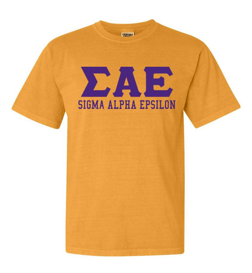 Sigma Alpha Epsilon Greek Custom Comfort Colors Heavyweight T Shirt Sigma Alpha Epsilon Greek Custom Comfort Colors Heavyweight T-Shirt
