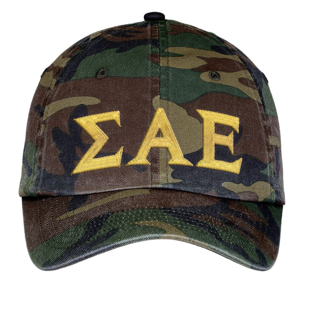 Sigma Alpha Epsilon Lettered Camouflage Hat Sigma Alpha Epsilon Lettered Camouflage Hat