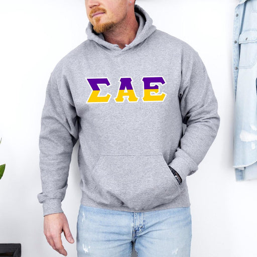 Sigma Alpha Epsilon Sigma Alpha Epsilon Two Toned Greek Lettered Hooded Sweatshirts