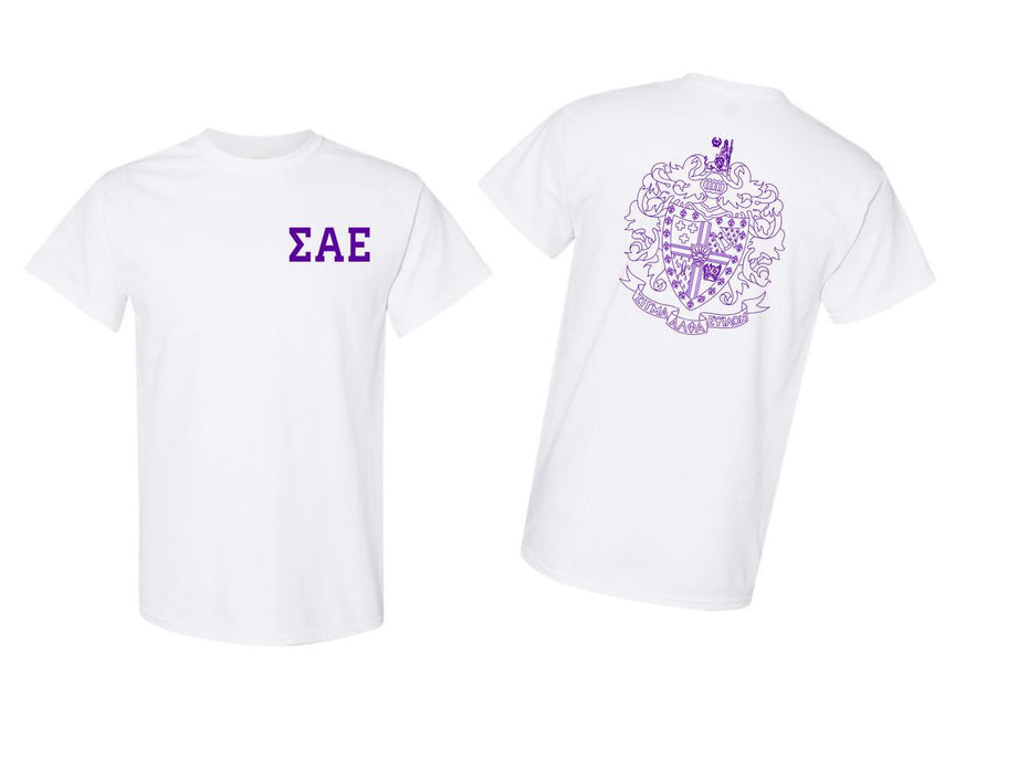 Greekgear Sigma Alpha Epsilon World Famous Crest Tee Sigma Alpha Epsilon World Famous Crest Tee