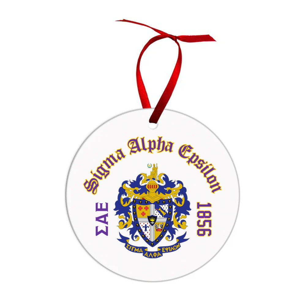Sigma Alpha Epsilon Crest & Year Circle Ornaments Sigma Alpha Epsilon Crest & Year Circle Ornaments