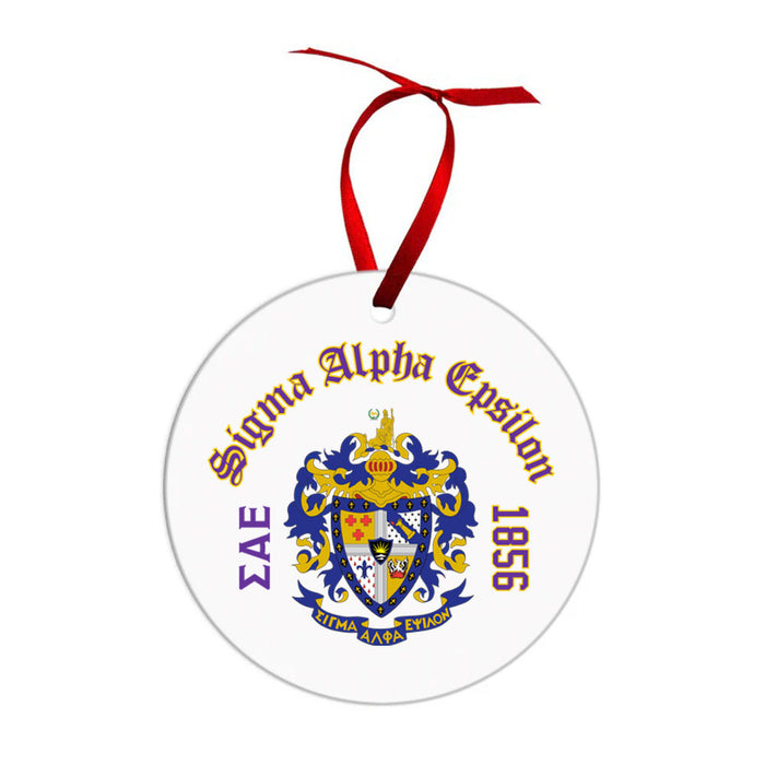 Sigma Alpha Epsilon Crest & Year Circle Ornaments Sigma Alpha Epsilon Crest & Year Circle Ornaments