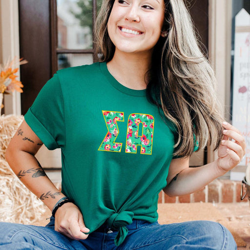 Sigma Alpha Sigma Alpha Floral Block Tee