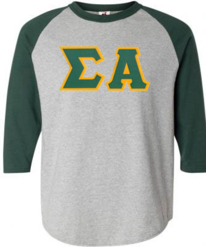 Discount Sigma Alpha Lettered Raglan Shirt DISCOUNT-Sigma Alpha Lettered Raglan Shirt