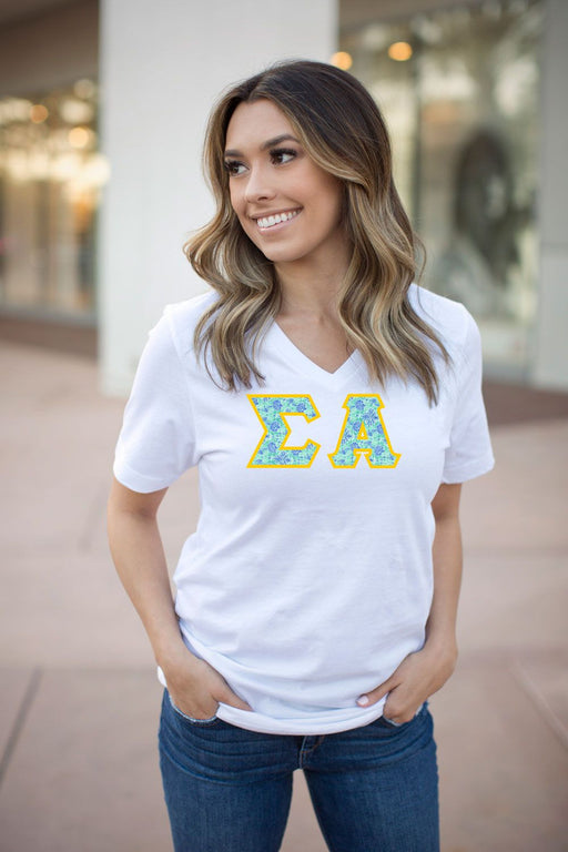 Shirts DISCOUNT-Sigma Alpha Lettered V-Neck Tee