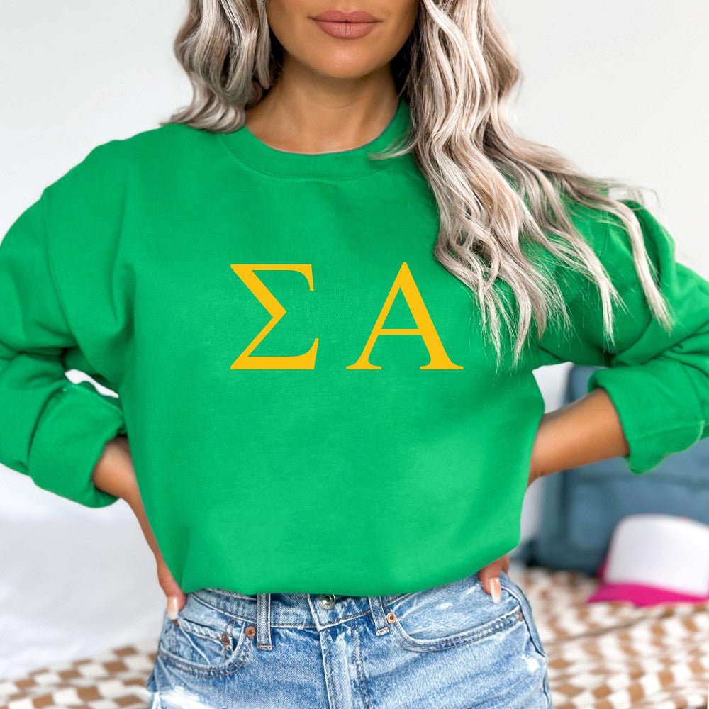 Sigma Alpha Lettered World Famous Greek Crewneck Sigma Alpha Lettered World Famous Greek Crewneck