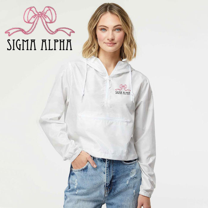 Sigma Alpha Lightweight Quarter Zip Pullover Crop Windbreaker Sigma Alpha Lightweight Quarter-Zip Pullover Crop Windbreaker