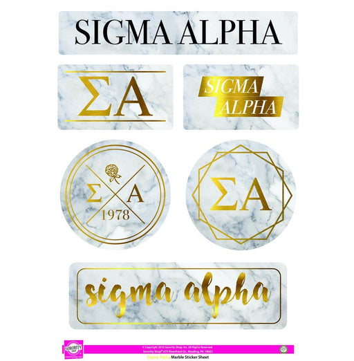 Sigma Alpha Sigma Alpha Marble Sticker Sheet