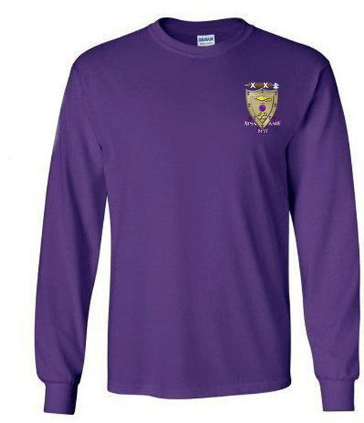 Sigma Alpha Mu DISCOUNT-Sigma Alpha Mu Fraternity Crest - Shield Longsleeve Tee