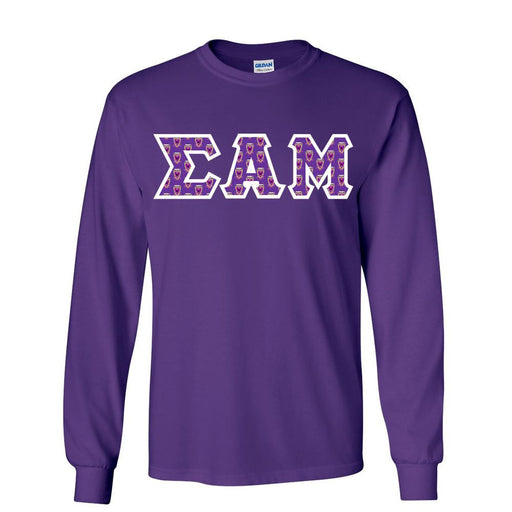 Sigma Alpha Mu Sigma Alpha Mu Fraternity Crest - Shield Twill Letter Longsleeve Tee
