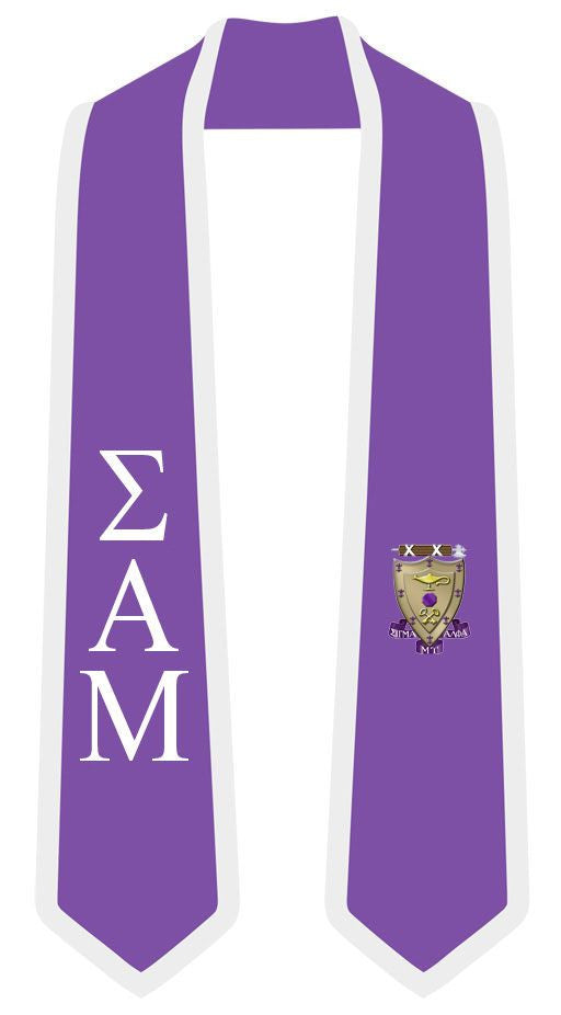 Discount Sigma Alpha Mu Greek 2 Tone Lettered Graduation Sash Stole DISCOUNT-Sigma Alpha Mu Greek 2 Tone Lettered Graduation Sash Stole