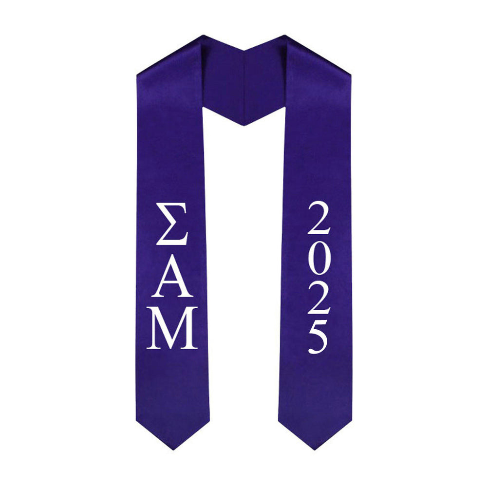 Sigma Alpha Mu Greek Lettered Graduation Sash Stole With Year Best Value Sigma Alpha Mu Greek Lettered Graduation Sash Stole With Year - Best Value