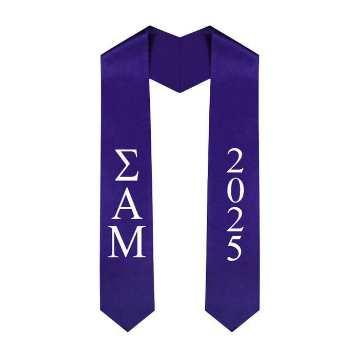 Sigma Alpha Mu Greek Lettered Graduation Sash Stole With Year Best Value Sigma Alpha Mu Greek Lettered Graduation Sash Stole With Year - Best Value