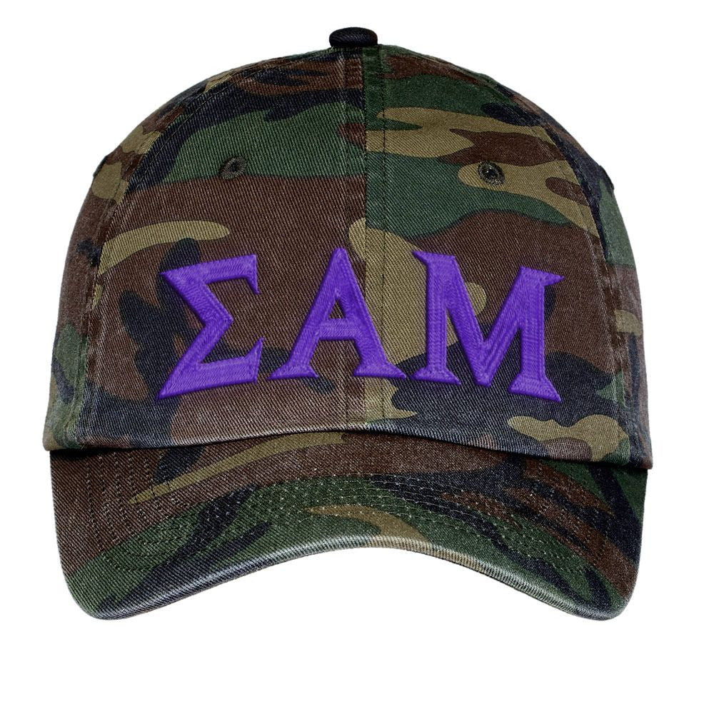 Sigma Alpha Mu Lettered Camouflage Hat Sigma Alpha Mu Lettered Camouflage Hat