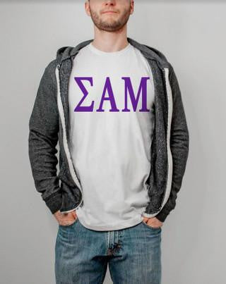 Printify Sigma Alpha Mu Lettered Tee $24.95 SIGMA ALPHA MU LETTERED TEE - $24.95