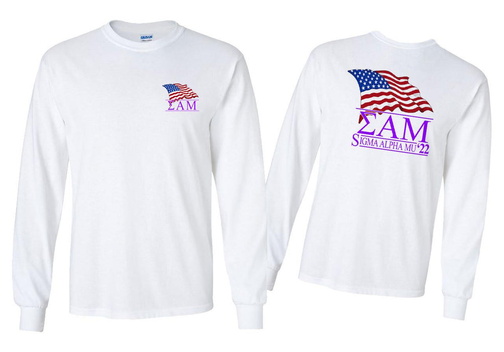 Greekgear Sigma Alpha Mu Patriot Long Sleeve T Shirts Sigma Alpha Mu Patriot Long Sleeve T-Shirts