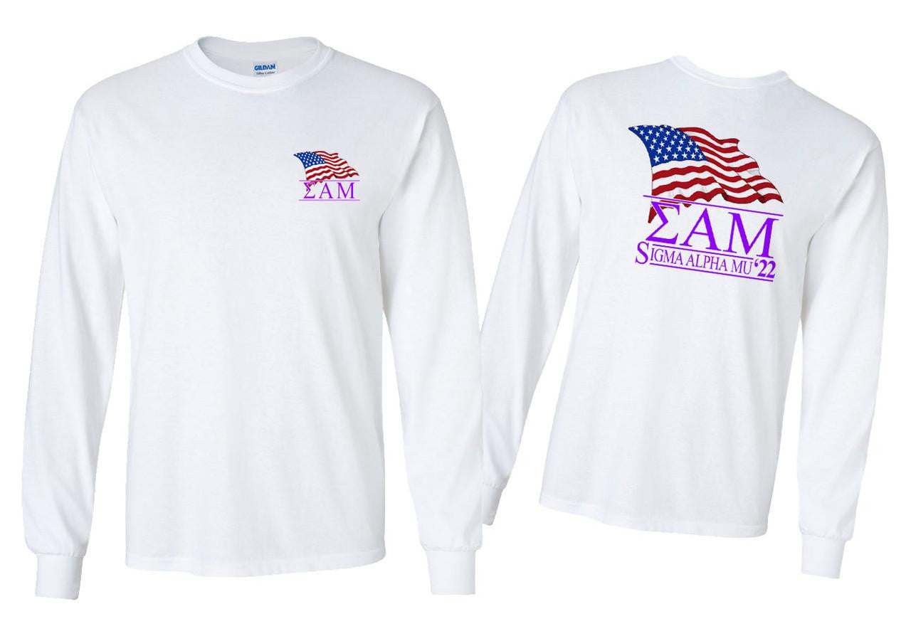 Greekgear Sigma Alpha Mu Patriot Long Sleeve T Shirts Sigma Alpha Mu Patriot Long Sleeve T-Shirts