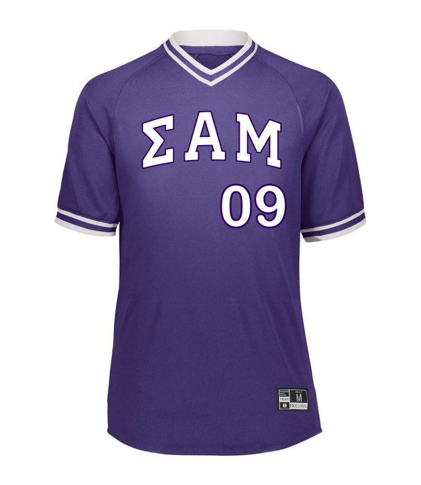 Sigma Alpha Mu Retro V Neck Baseball Jersey Sigma Alpha Mu Retro V-Neck Baseball Jersey