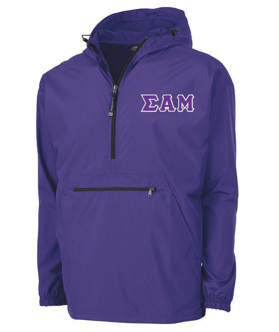 Sigma Alpha Mu Tackle Twill Lettered Pack N Go Pullover Sigma Alpha Mu Tackle Twill Lettered Pack N Go Pullover