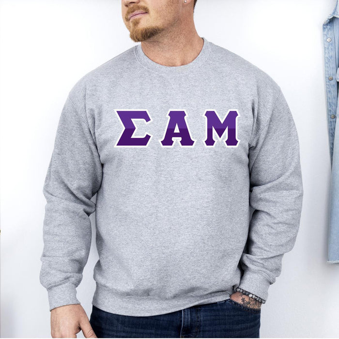 Printify Sigma Alpha Mu Two Toned Greek Lettered Crewneck Sweatshirts Sigma Alpha Mu Two Toned Greek Lettered Crewneck Sweatshirts