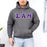 Printify Sigma Alpha Mu Two Toned Greek Lettered Hooded Sweatshirts Sigma Alpha Mu Two Toned Greek Lettered Hooded Sweatshirts